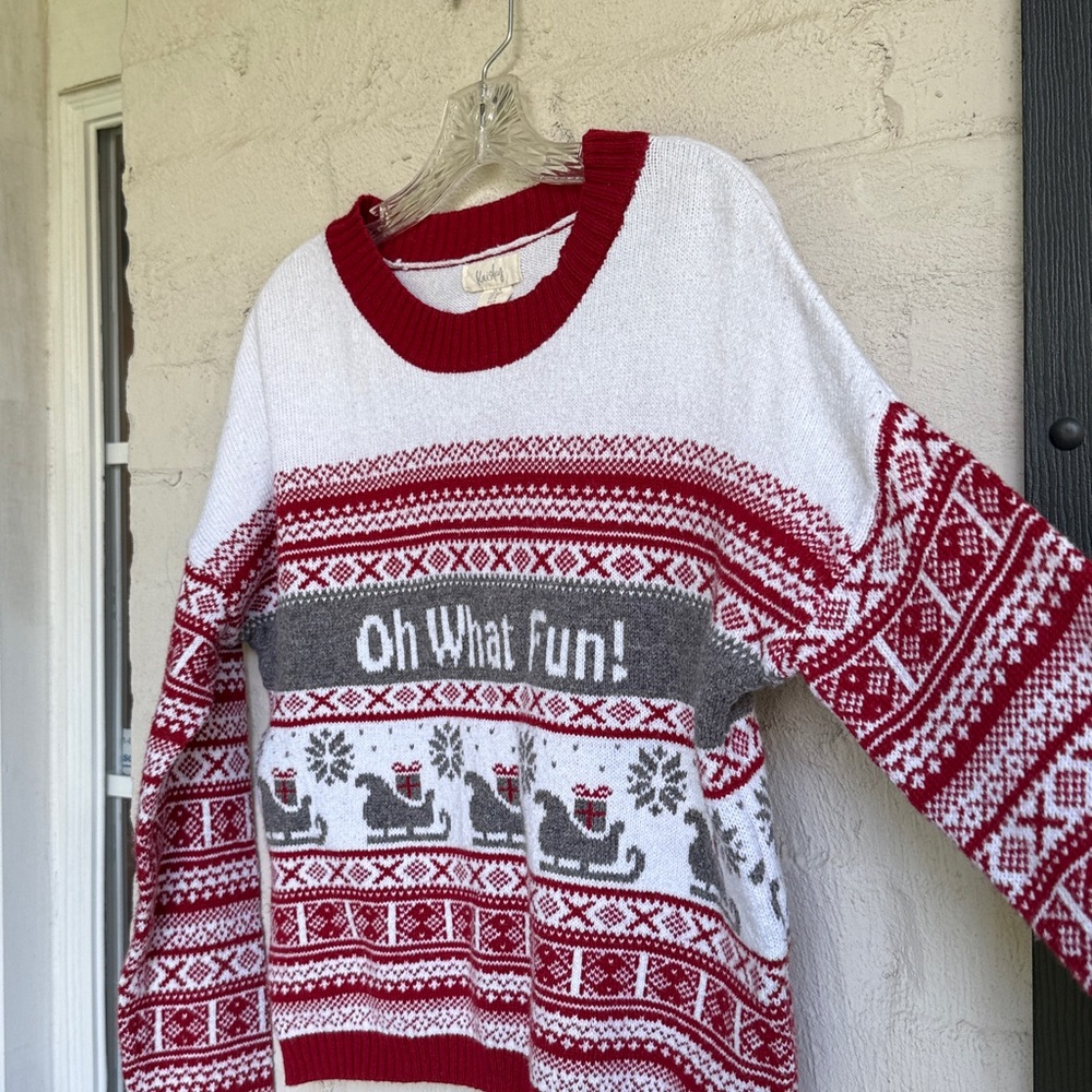“Oh What Fun” Nordic Ugly Christmas Sweater by Kaisley Size Medium - Picture 7 of 12